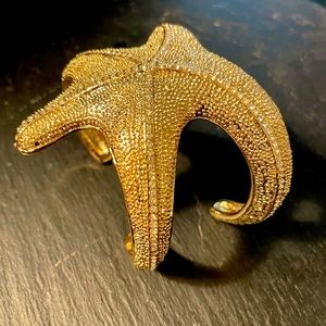 Lilly Pulitzer Gold-Tone Rhinestone Star Fish Statement Cuff